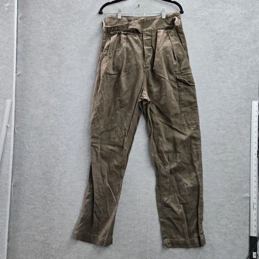Banana Republic Women Pants 4 Brown Cotton Linen Cargo 30